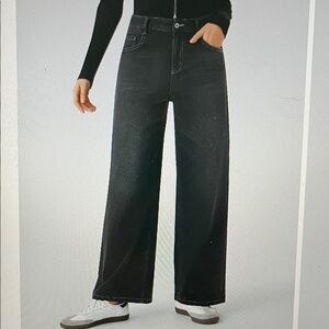 HALARA Flex low rise Black Wide-Leg Jeans NWT